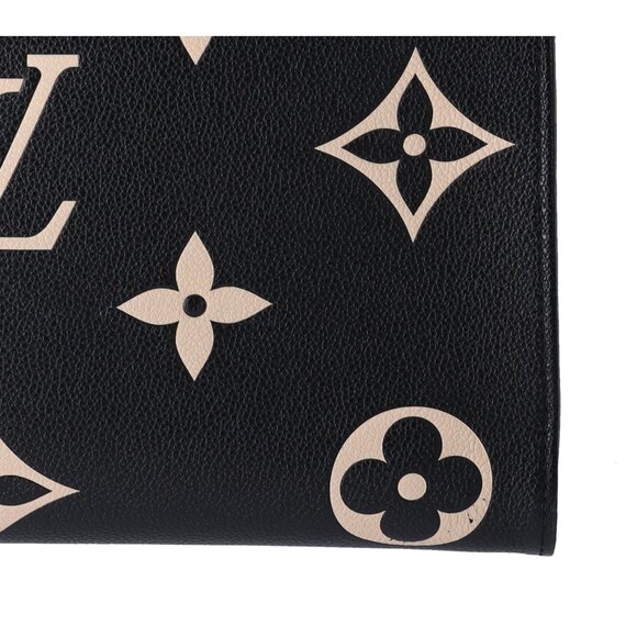 Louis Vuitton Empreinte Giant Monogram On The Go MM Shoulder Tote Black Beige - Picture 6 of 13